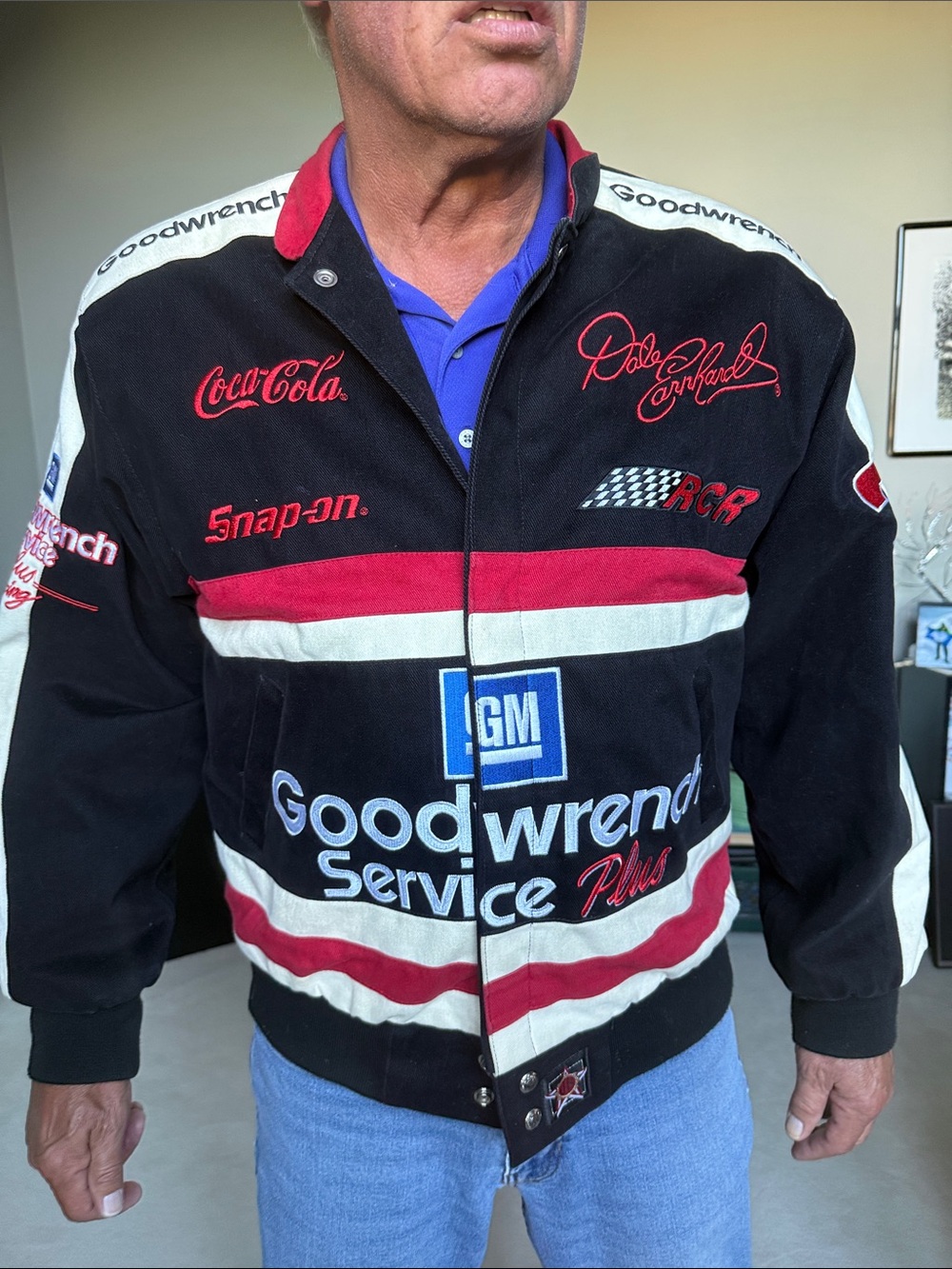 JH Collectibles Black, White & Red Goodwrench Racing Bomber Jacket